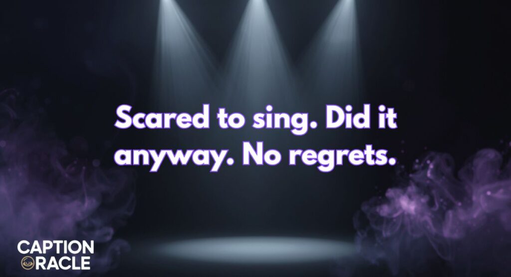 First Time Singing Captions for Instagram