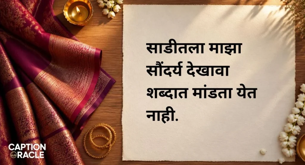 Elegant Saree Captions in Marathi