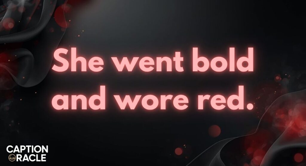 Bold Red Saree Captions