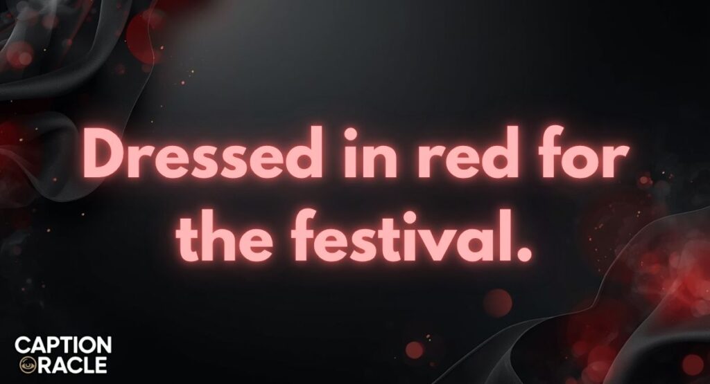 Red Saree Captions for Festivals