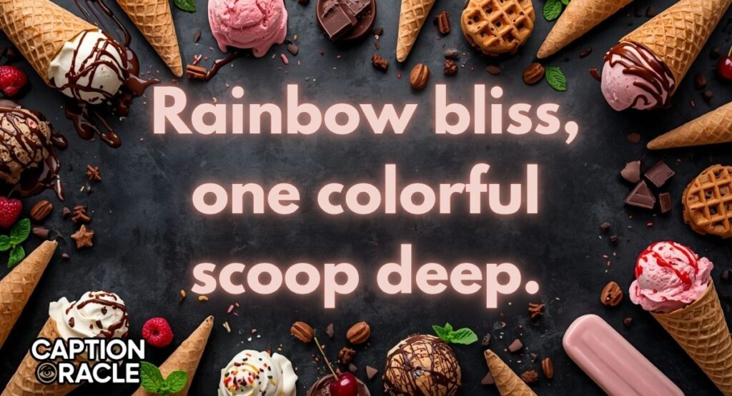Colorful Ice Cream Caption Ideas