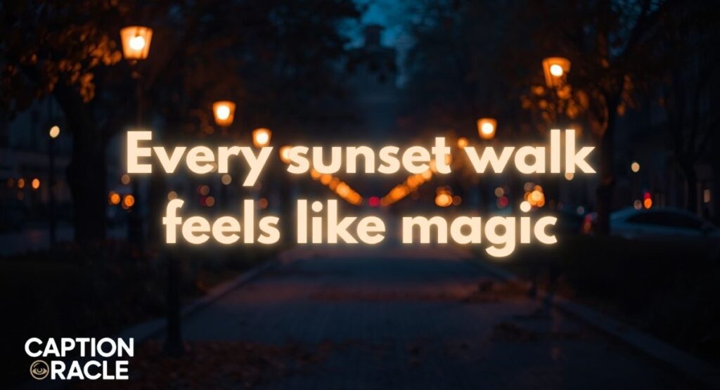 Sunset Evening Walk Captions